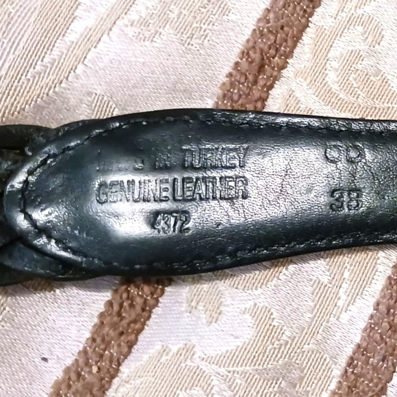 VTG Black Woven Leather belt Men's size 38" Waist - Picture 5 of 10